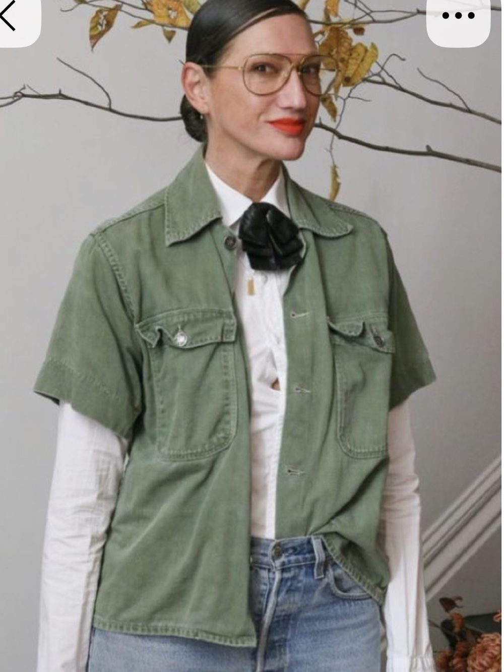 Vintage Army Green Military Jacket Shirt